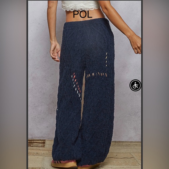 BPB217-8💙🤍NEW! POL perfection in navy berber elastic waist pants-stunning! - Picture 7 of 9